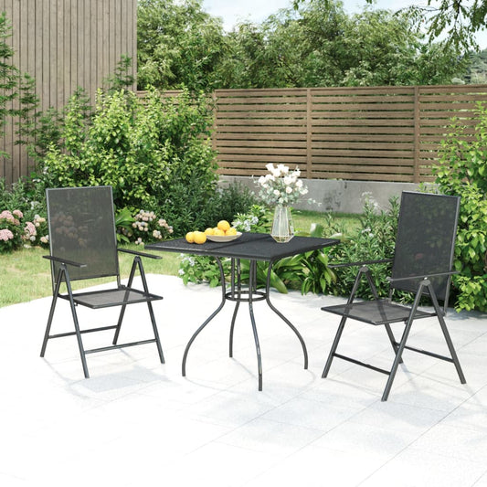 Berkfield 3 Piece Garden Dining Set Anthracite Steel