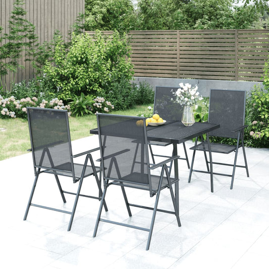 Berkfield 5 Piece Garden Dining Set Anthracite Steel
