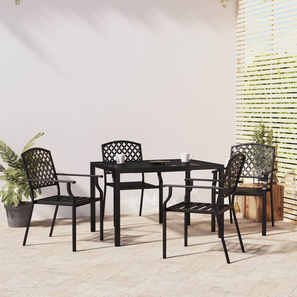 Berkfield 5 Piece Garden Dining Set Anthracite Steel