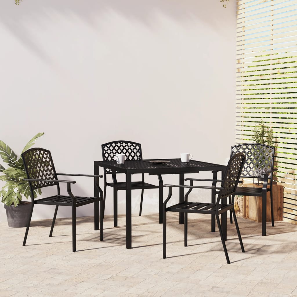 Berkfield 5 Piece Garden Dining Set Anthracite Steel