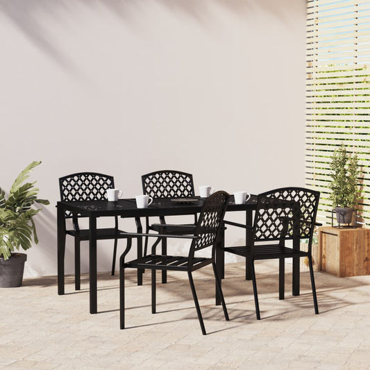 Berkfield 5 Piece Garden Dining Set Anthracite Steel