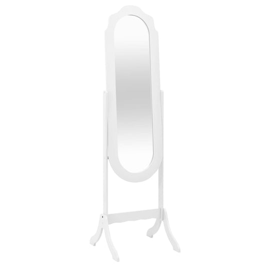 Berkfield Free Standing Mirror White 45.5x47.5x160 cm Engineered Wood