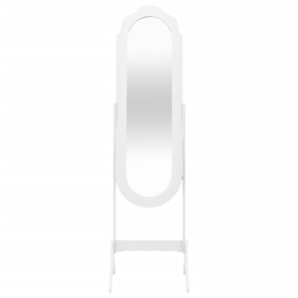 Berkfield Free Standing Mirror White 45.5x47.5x160 cm Engineered Wood