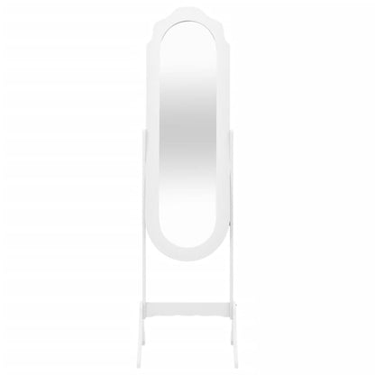 Berkfield Free Standing Mirror White 45.5x47.5x160 cm Engineered Wood