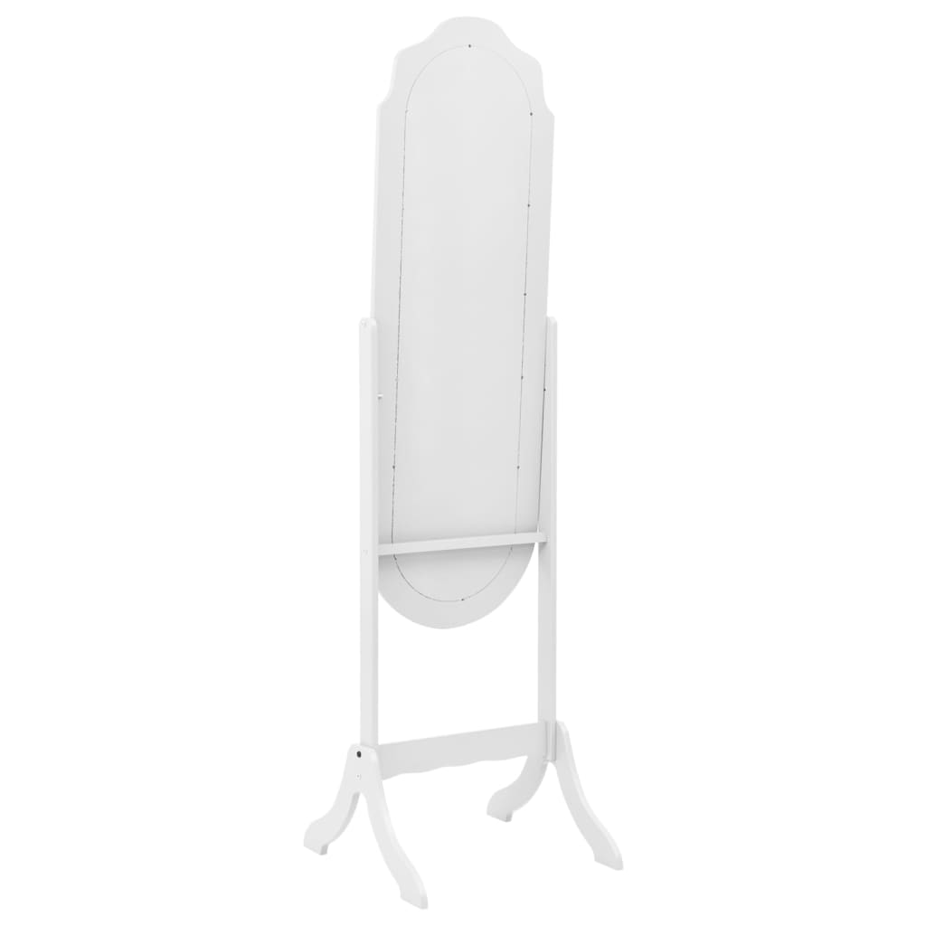 Berkfield Free Standing Mirror White 45.5x47.5x160 cm Engineered Wood