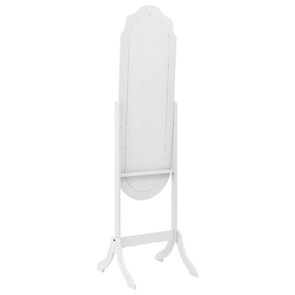 Berkfield Free Standing Mirror White 45.5x47.5x160 cm Engineered Wood