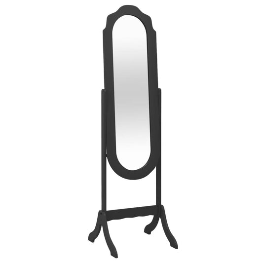 Berkfield Free Standing Mirror Black 45.5x47.5x160 cm Engineered Wood