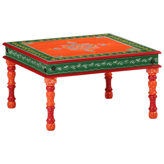 Berkfield Coffee Table Orange Hand Painted Solid Wood Mango