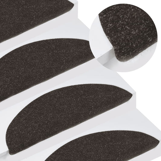 Berkfield Stair Mats Self-adhesive 10 pcs Black 56x17x3 cm