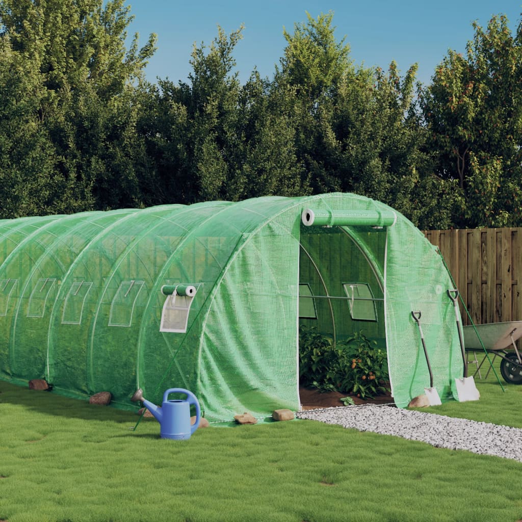 Berkfield Greenhouse with Steel Frame Green 42 m�__ 14x3x2 m