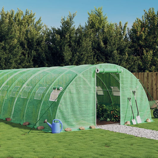 Berkfield Greenhouse with Steel Frame Green 56 m�__ 14x4x2 m