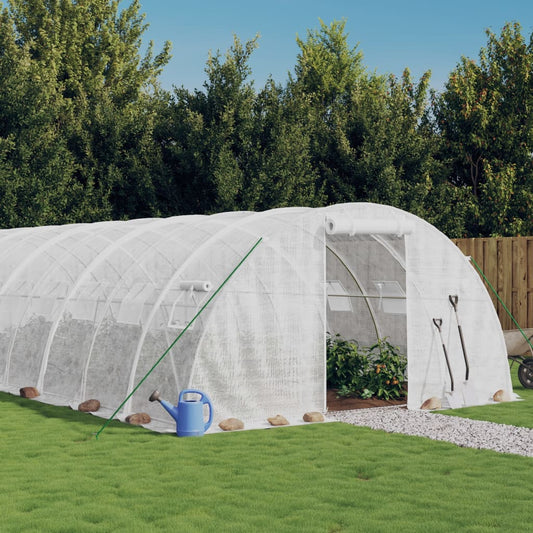 Berkfield Greenhouse with Steel Frame White 72 m�__ 18x4x2 m