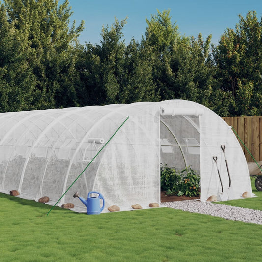 Berkfield Greenhouse with Steel Frame White 96 må_ 24x4x2 m