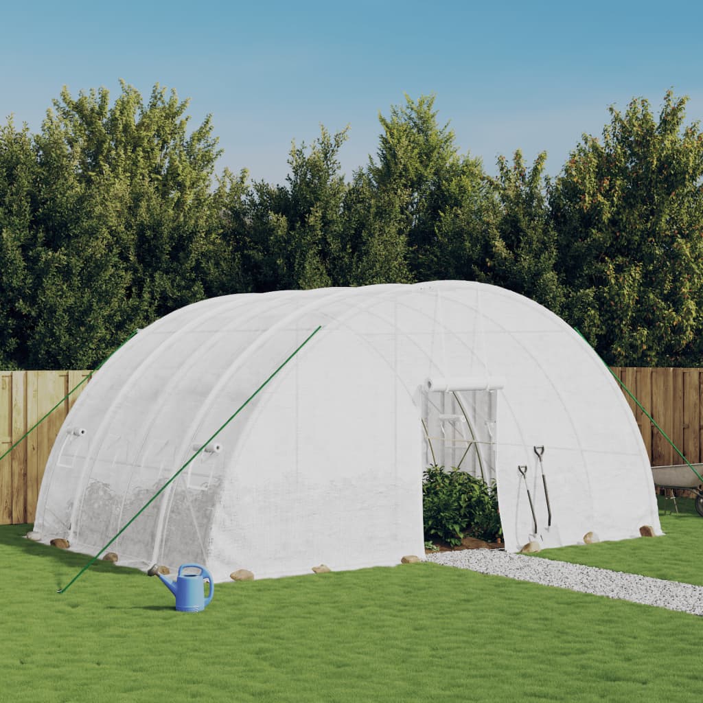 Berkfield Greenhouse with Steel Frame White 24 m�__ 6x4x2.85 m