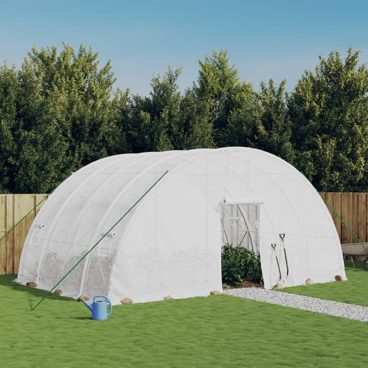 Berkfield Greenhouse with Steel Frame White 24 m�__ 6x4x2.85 m