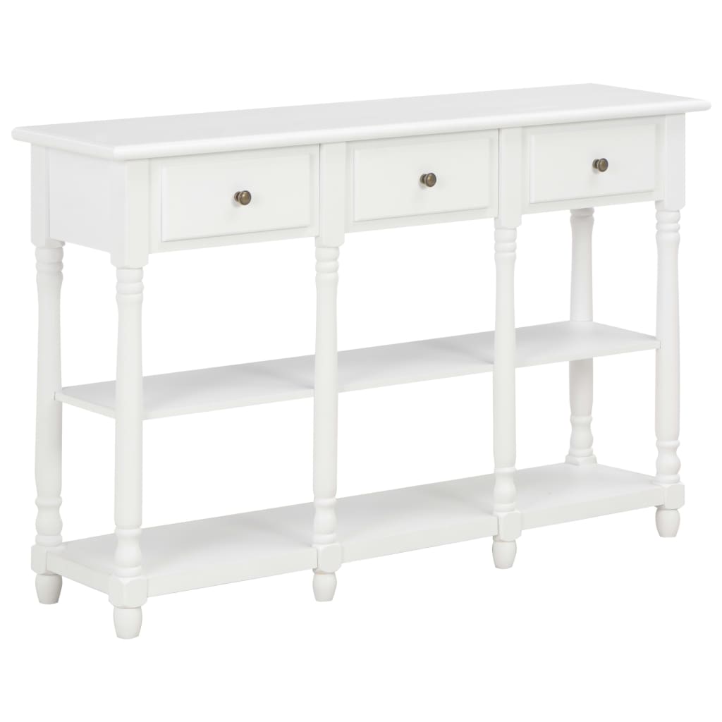 Berkfield Console Table White 110x30x76cm Engineered Wood
