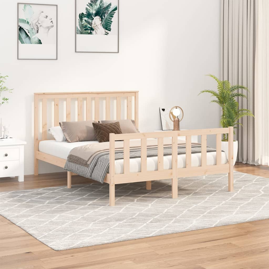 Berkfield Bed Frame with Headboard 120x200 cm Solid Wood Pine