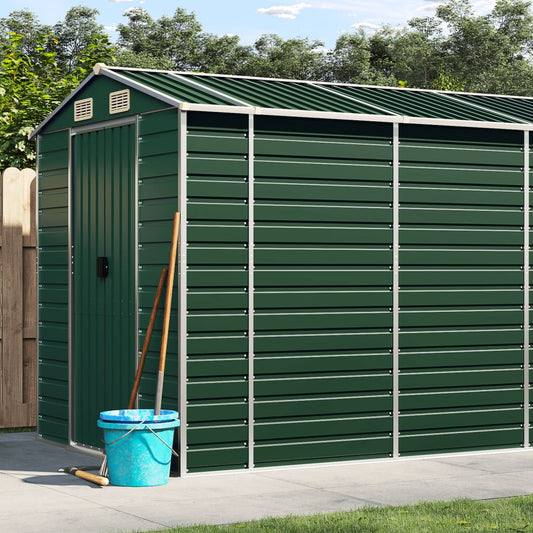 Berkfield Garden Shed Green 191x725x198 cm Galvanised Steel