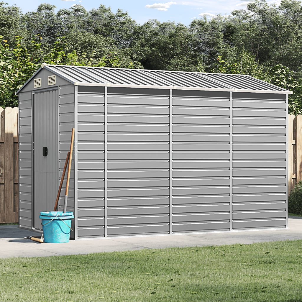 Berkfield Garden Shed Light Grey 191x300x198 cm Galvanised Steel