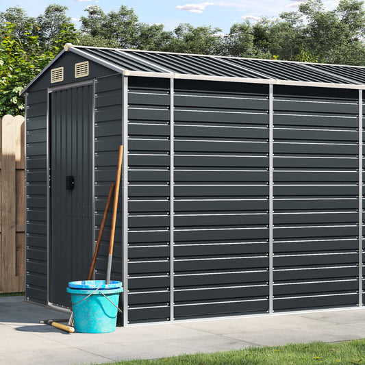 Berkfield Garden Shed Anthracite 191x470x198 cm Galvanised Steel