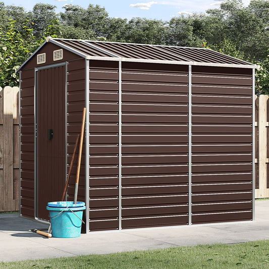 Berkfield Garden Shed Brown 191x215x198 cm Galvanised Steel
