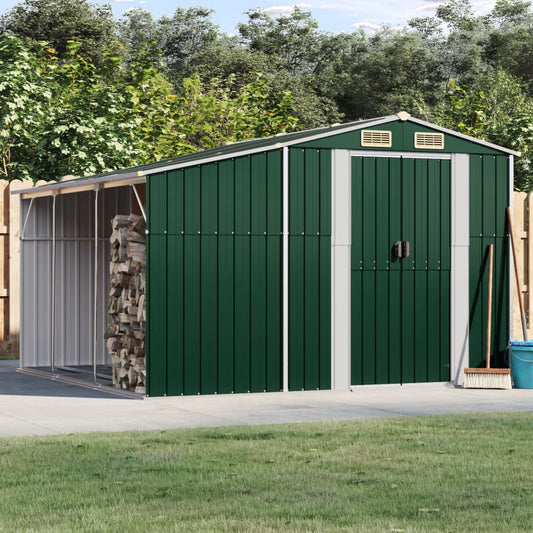 Berkfield Garden Shed Green 277x279x179 cm Galvanised Steel