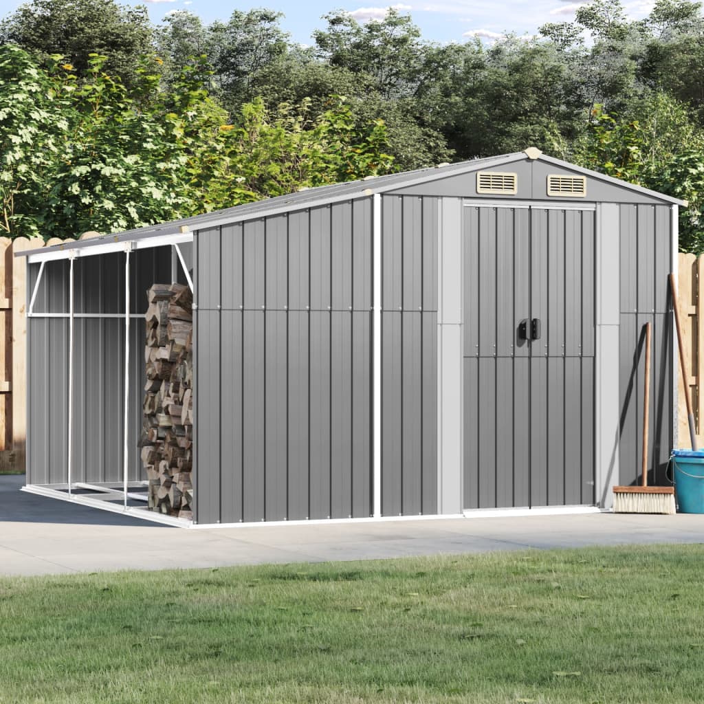 Berkfield Garden Shed Grey 277x279x179 cm Galvanised Steel