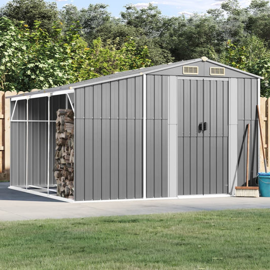 Berkfield Garden Shed Grey 277x279x179 cm Galvanised Steel