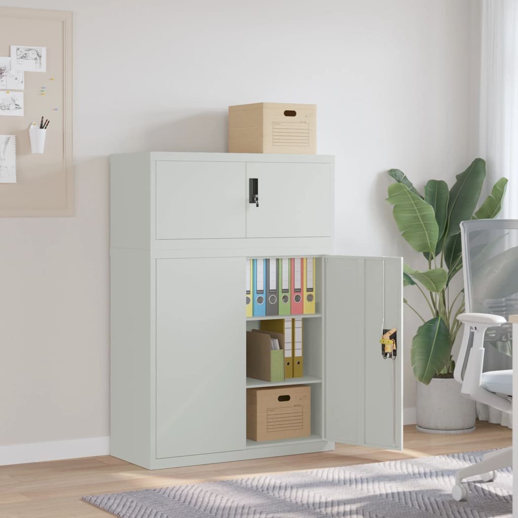 Berkfield File Cabinet Light Grey 90x40x130 cm Steel