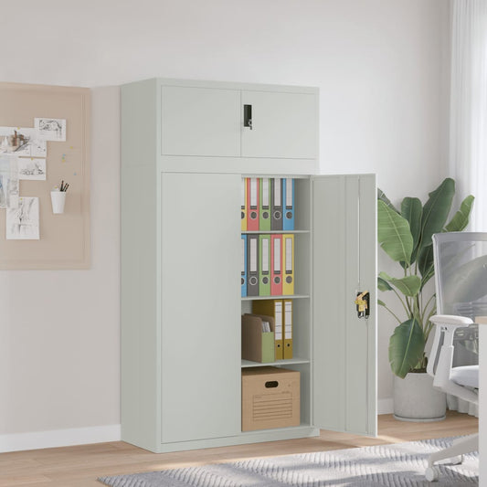 Berkfield File Cabinet Light Grey 90x40x180 cm Steel