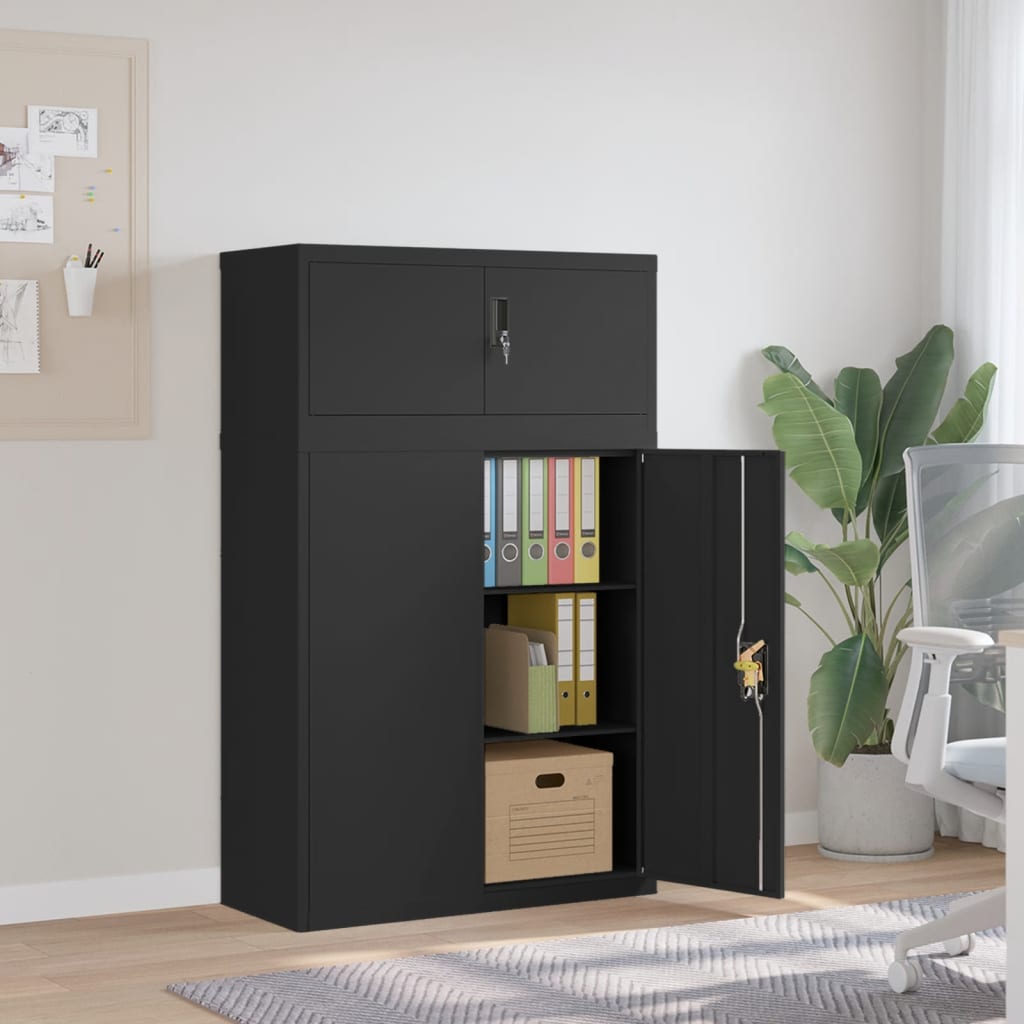 Berkfield File Cabinet Black 90x40x145 cm Steel
