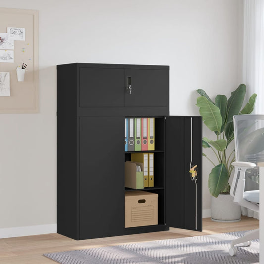 Berkfield File Cabinet Black 90x40x145 cm Steel