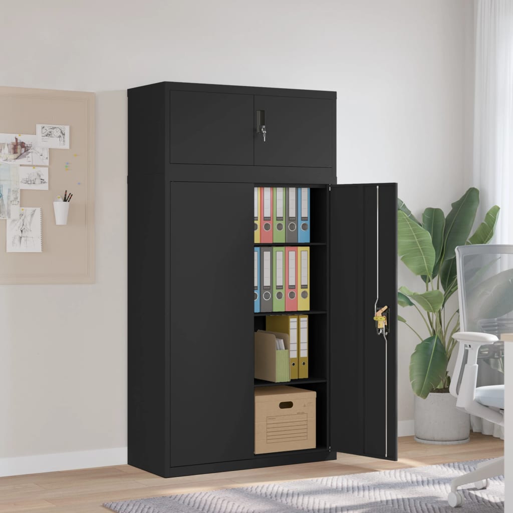 Berkfield File Cabinet Black 90x40x180 cm Steel