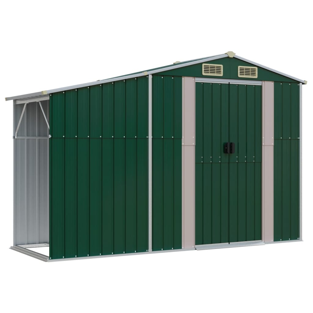 Berkfield Garden Shed Green 277x93x179 cm Galvanised Steel