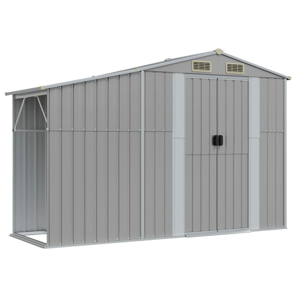 Berkfield Garden Shed Grey 277x93x179 cm Galvanised Steel