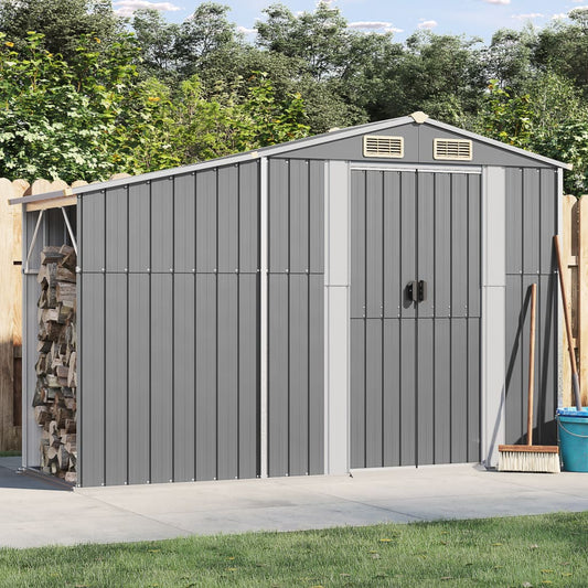 Berkfield Garden Shed Grey 277x93x179 cm Galvanised Steel