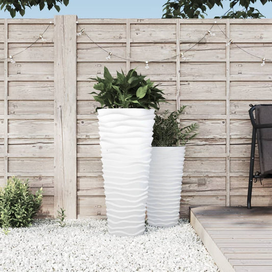 Berkfield Planter with Removable Inner White 18/45 L PP Grooved Look
