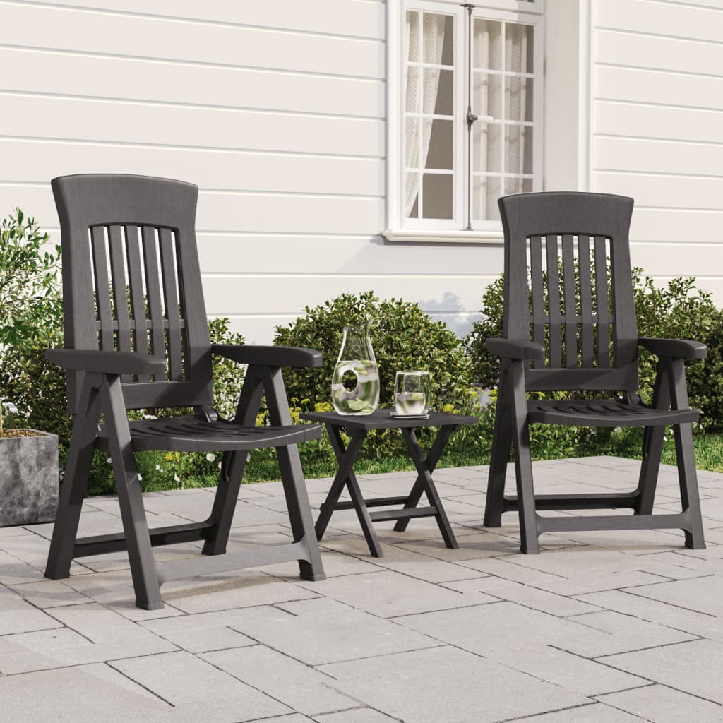 Berkfield Garden Reclining Chairs 2 pcs Anthracite PP