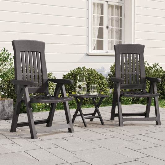 Berkfield Garden Reclining Chairs 2 pcs Anthracite PP