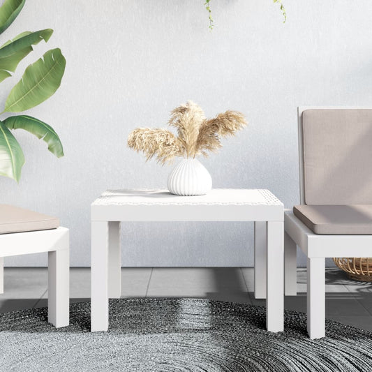 Berkfield Garden Table White 59x47x40 cm PP