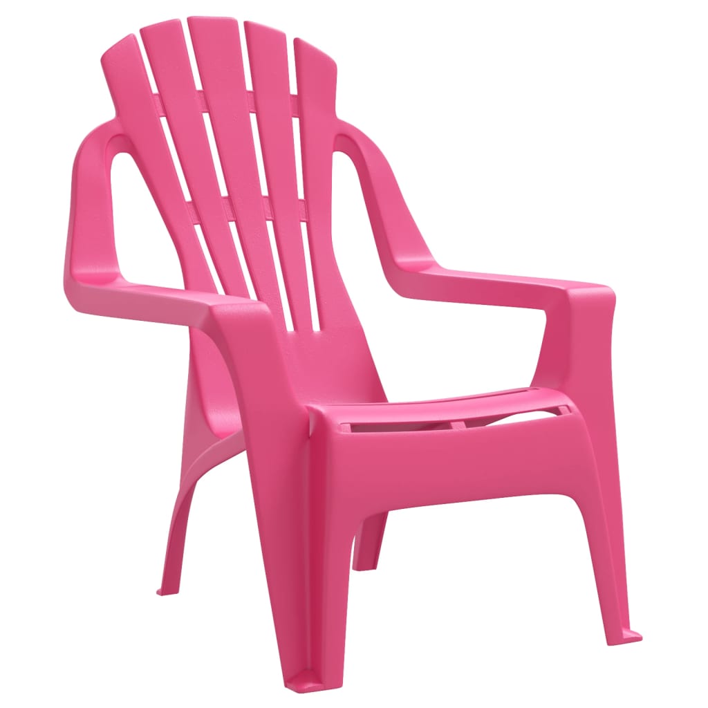 Berkfield Garden Chairs 2 pcs for Children Pink 37x34x44 cm PP Wooden Look