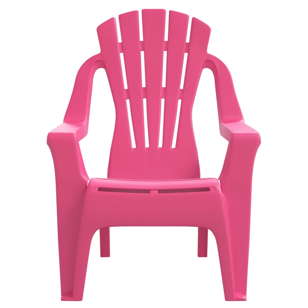 Berkfield Garden Chairs 2 pcs for Children Pink 37x34x44 cm PP Wooden Look