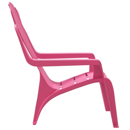 Berkfield Garden Chairs 2 pcs for Children Pink 37x34x44 cm PP Wooden Look