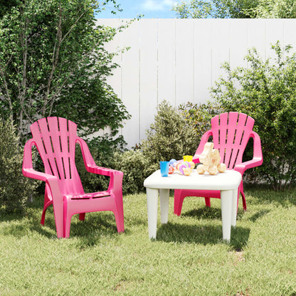 Berkfield Garden Chairs 2 pcs for Children Pink 37x34x44 cm PP Wooden Look