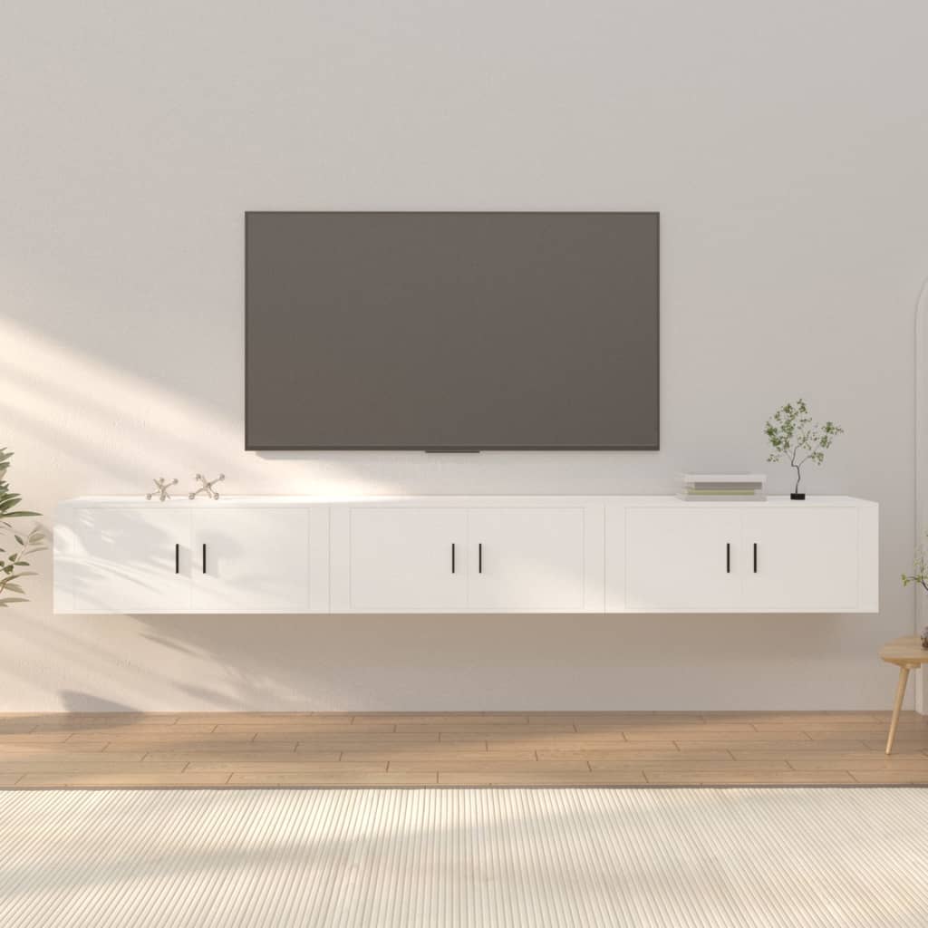 Berkfield Wall-mounted TV Cabinets 3 pcs White 100x34.5x40 cm