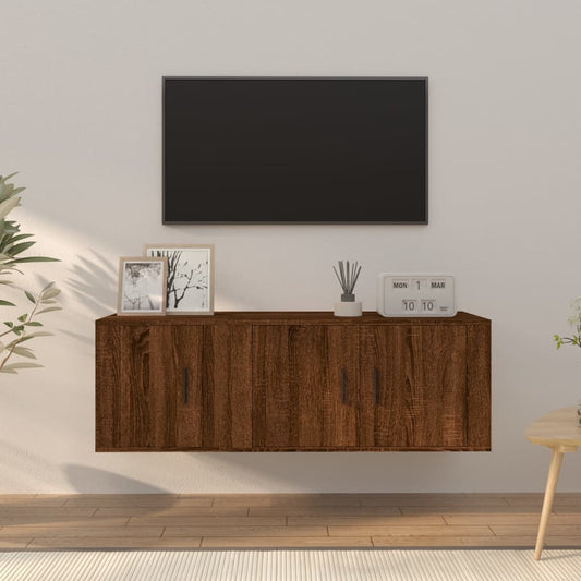 Berkfield 2 Piece TV Cabinet Set Brown Oak Engineered Wood