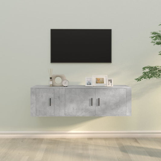 Berkfield 2 Piece TV Cabinet Set Concrete Grey Engineered Wood