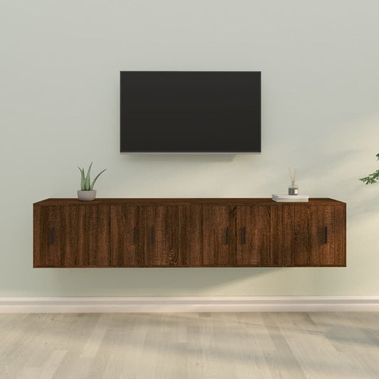 Berkfield 4 Piece TV Cabinet Set Brown Oak Engineered Wood