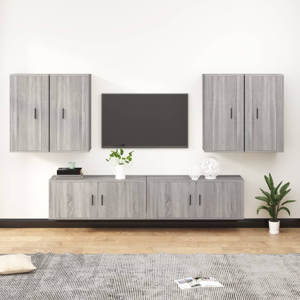 Berkfield 6 Piece TV Cabinet Set Grey Sonoma Engineered Wood