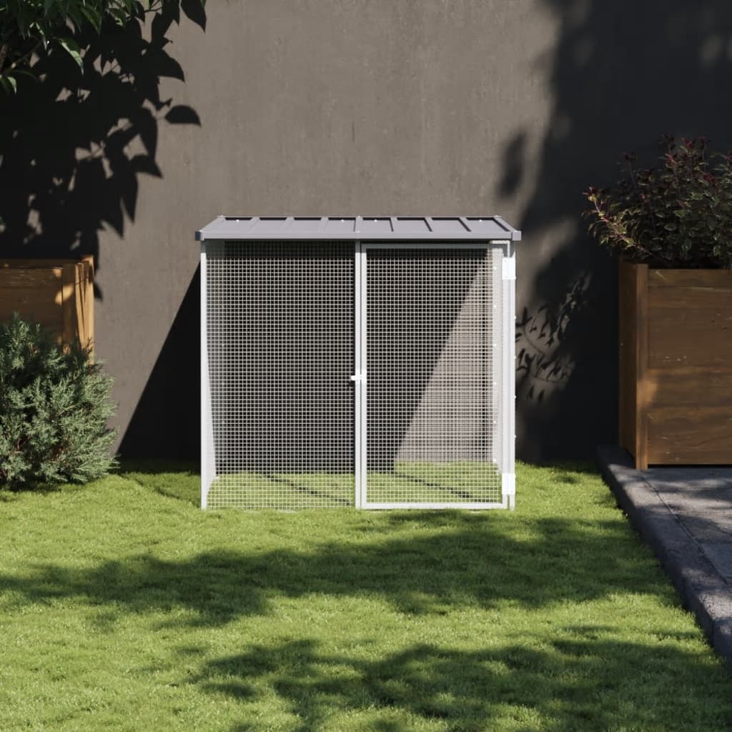 Berkfield Chicken Cage with Roof Light Grey 103x98x90 cm Galvanised Steel